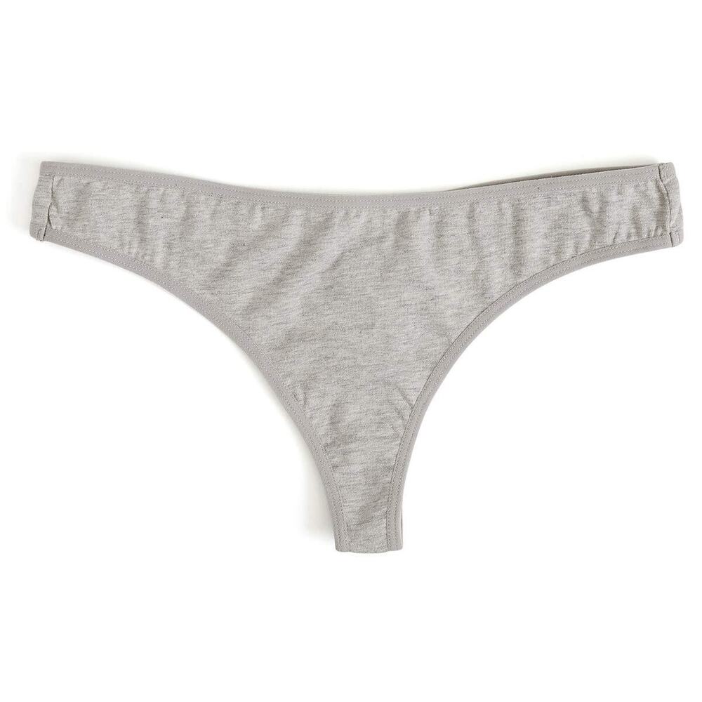 Rene Rofe Juniors' Cotton/Spandex Thong Heather Grey XL 14148